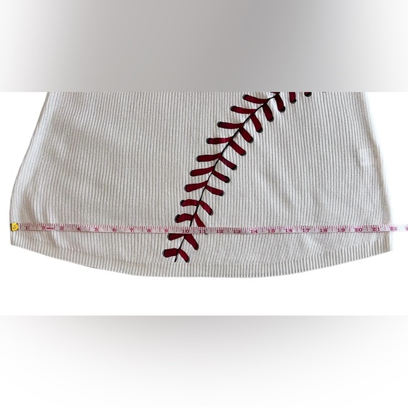 Baseball Printed White Knit Tank - Picture 6 of 10